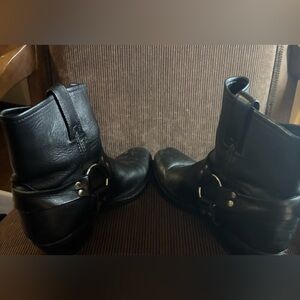 Frye Black Leather Heeled Boots